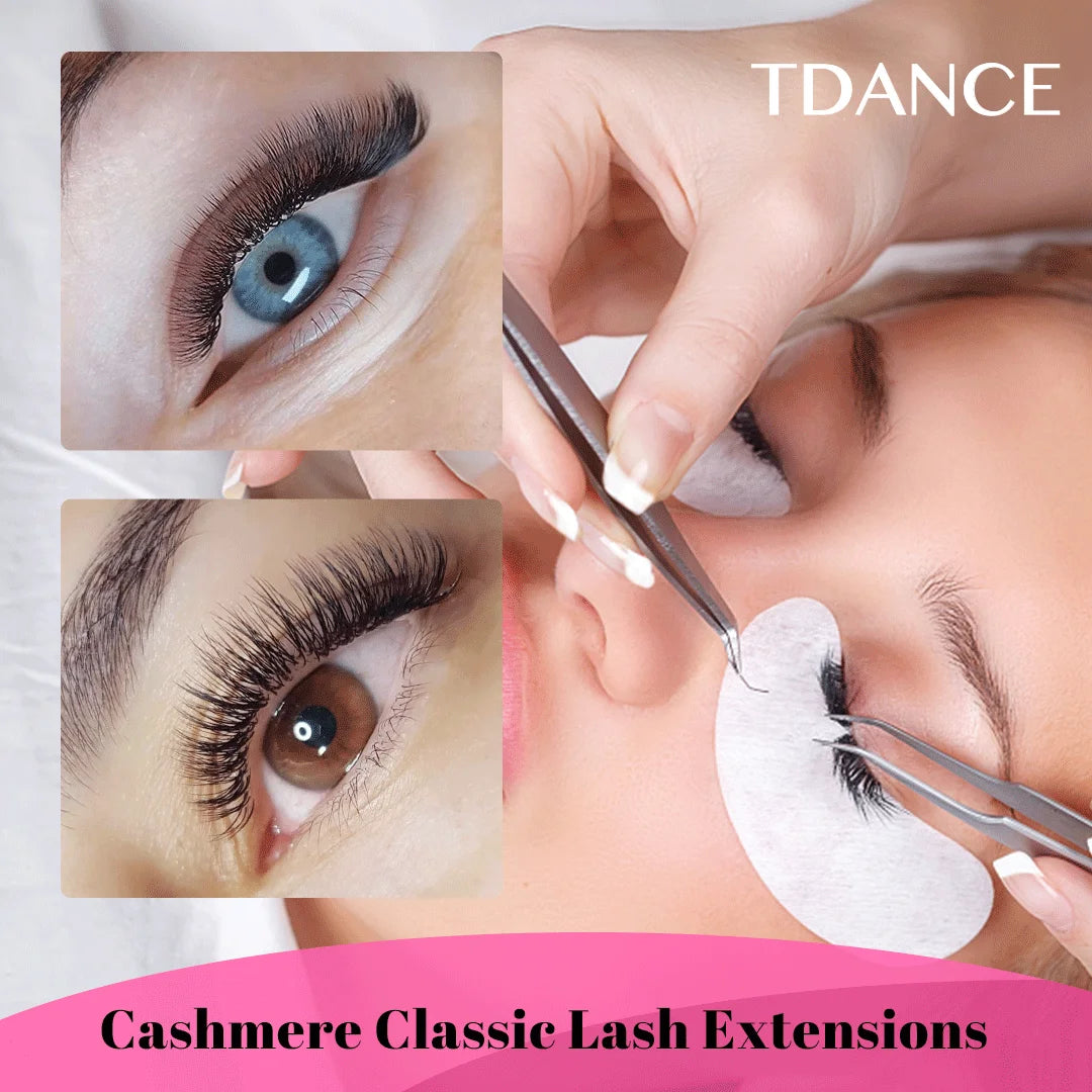TDANCE Cashmere Lash Extensions Super Matte Black Classic Lash Extensions Individual Volume Lash for Professional Mink Lashes