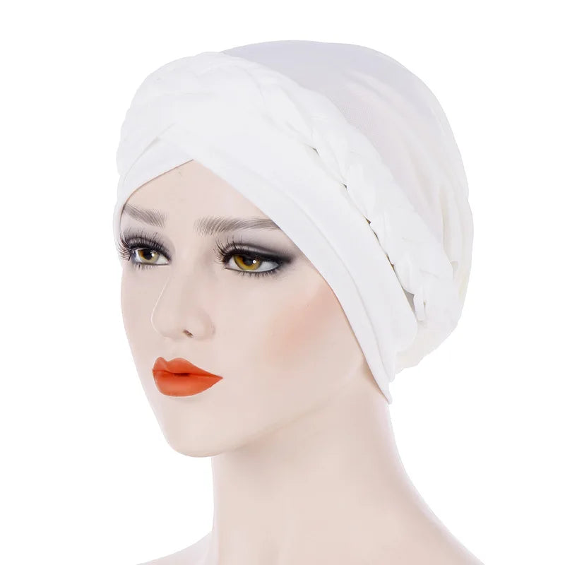 Head Scarf for Muslim Women Solid Cotton Turban Bonnet Hijab Caps White Pearl Inner Hijabs Femme Musulman Arab Wrap Turbantes
