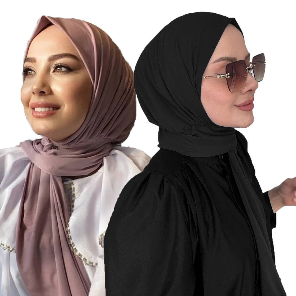 Instant Hijab with Button Ready to Wear Muslim Women Scarf Full Cover Head Wraps Islam Turban Caps Turbante Mujer
