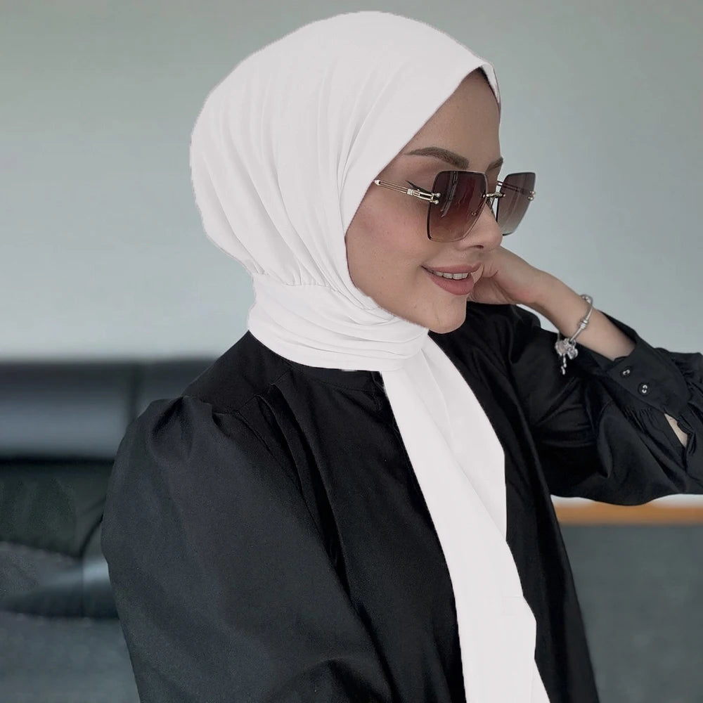 Instant Hijab with Button Ready to Wear Muslim Women Scarf Full Cover Head Wraps Islam Turban Caps Turbante Mujer