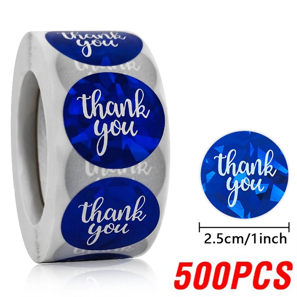 100-500pcs Colorful Thank You Stickers For Envelope Sealing Labels Stationery Supplies Handmade Wedding Gift Decoration Sticker