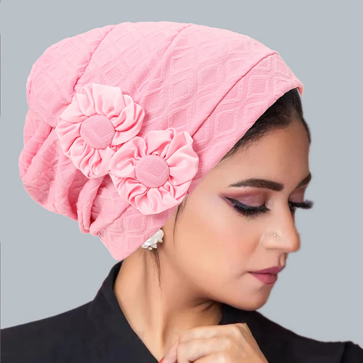 New Muslim Fashion Women's Hijabs Flower Islamic Hijab Chemo Hat Beanies Hiar Loss Cancer Chemo Cap Ladies Bandana Head Cover