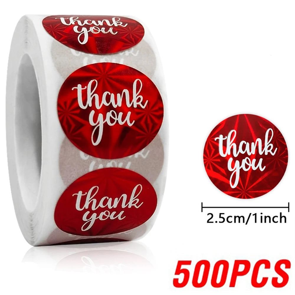 100-500pcs Colorful Thank You Stickers For Envelope Sealing Labels Stationery Supplies Handmade Wedding Gift Decoration Sticker