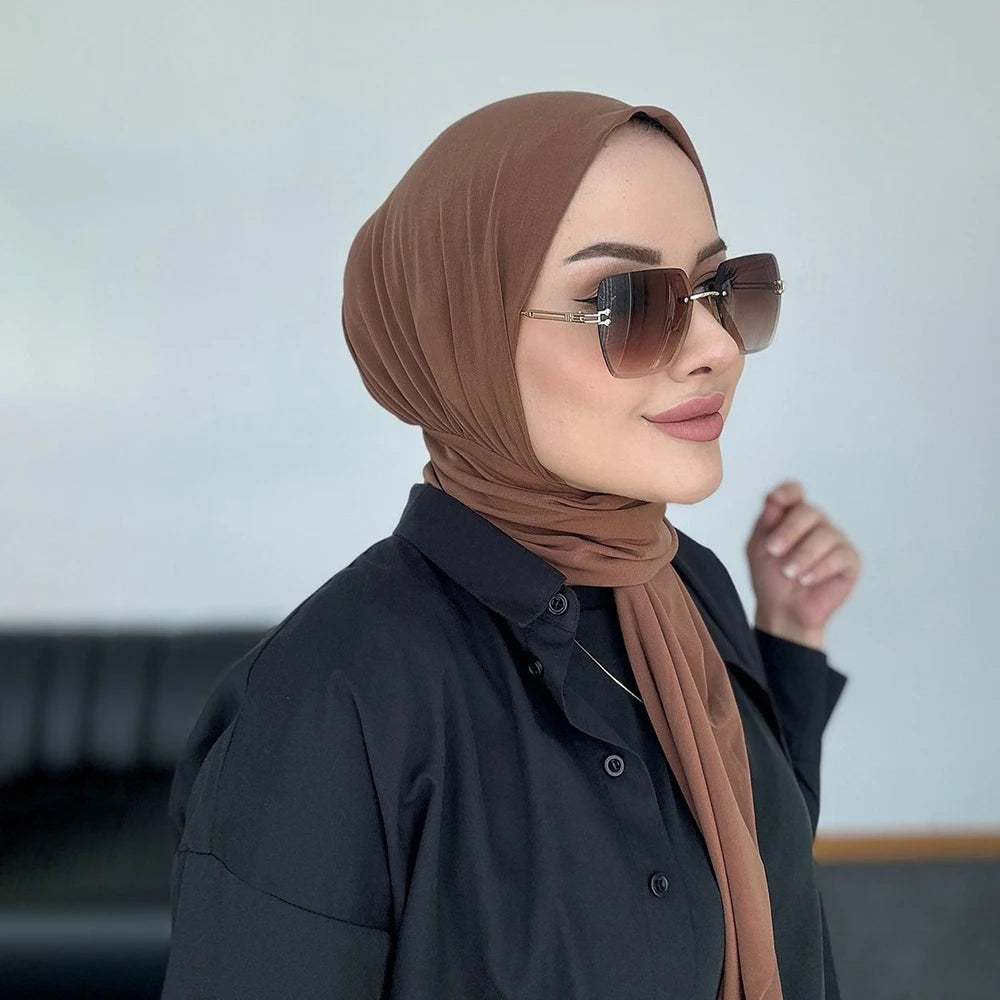 Instant Hijab with Button Ready to Wear Muslim Women Scarf Full Cover Head Wraps Islam Turban Caps Turbante Mujer