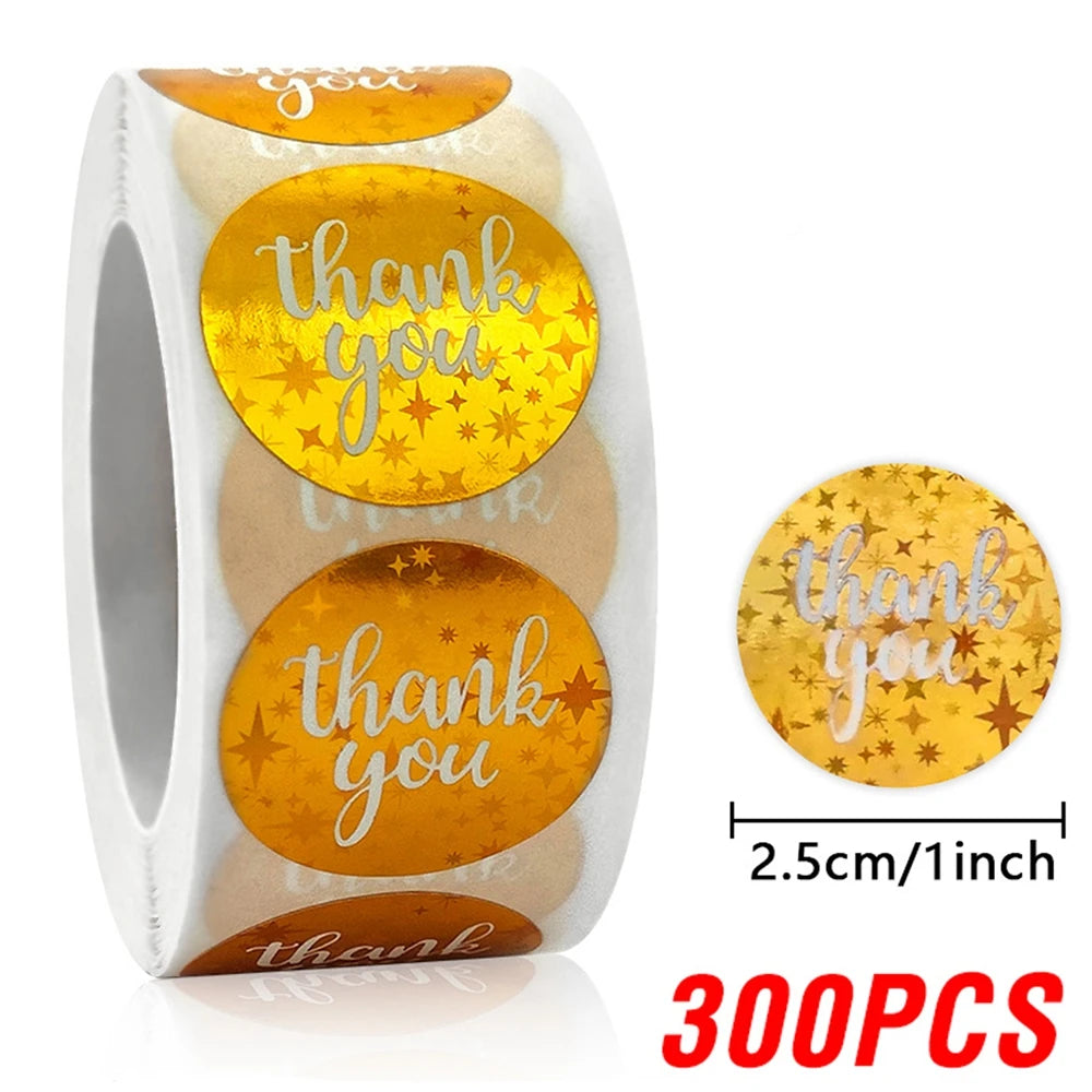 100-500pcs Colorful Thank You Stickers For Envelope Sealing Labels Stationery Supplies Handmade Wedding Gift Decoration Sticker