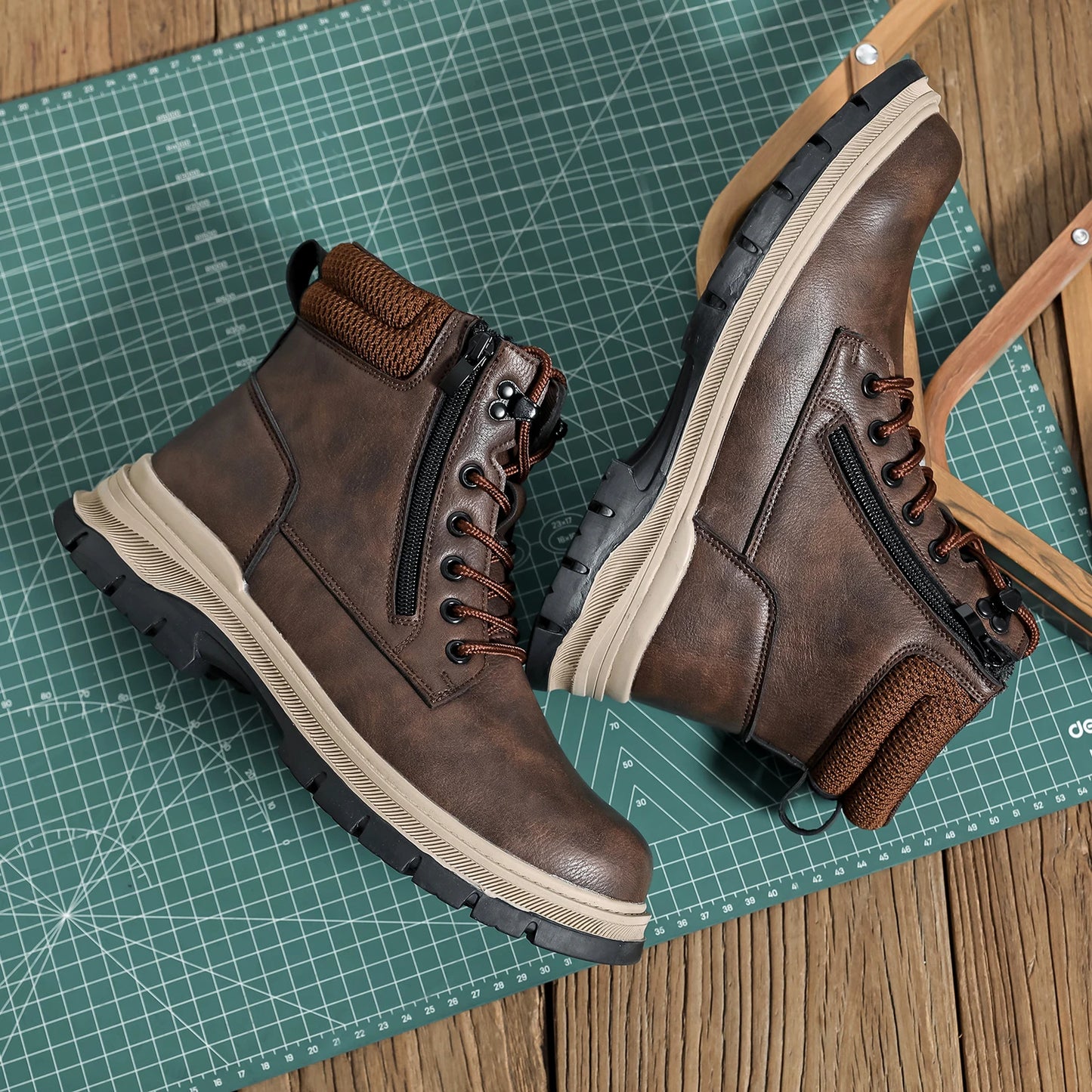 Waterproof Safety Boots Men Indestructible Steel Toe Work Boots Anti-smash Stab-resistant Safety Shoes Biker Botas Para Hombre