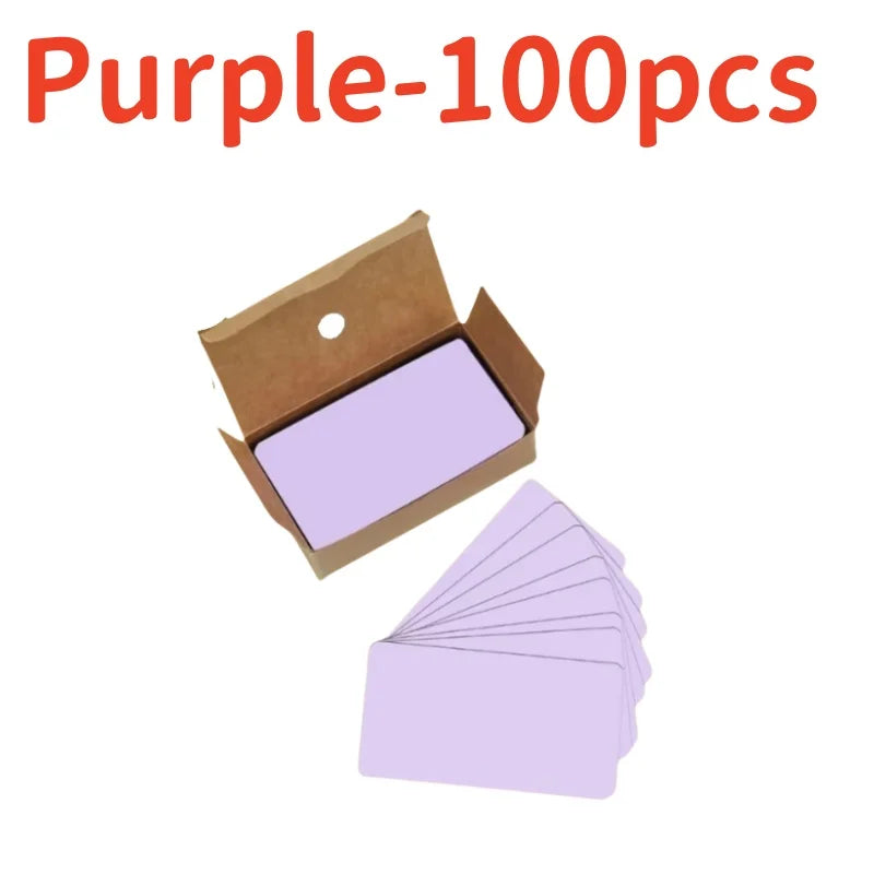 100Pcs 90x54x0.3mm Kraft Paper Card Blank Business Message Note Thank You Writing Label Bookmark Learning