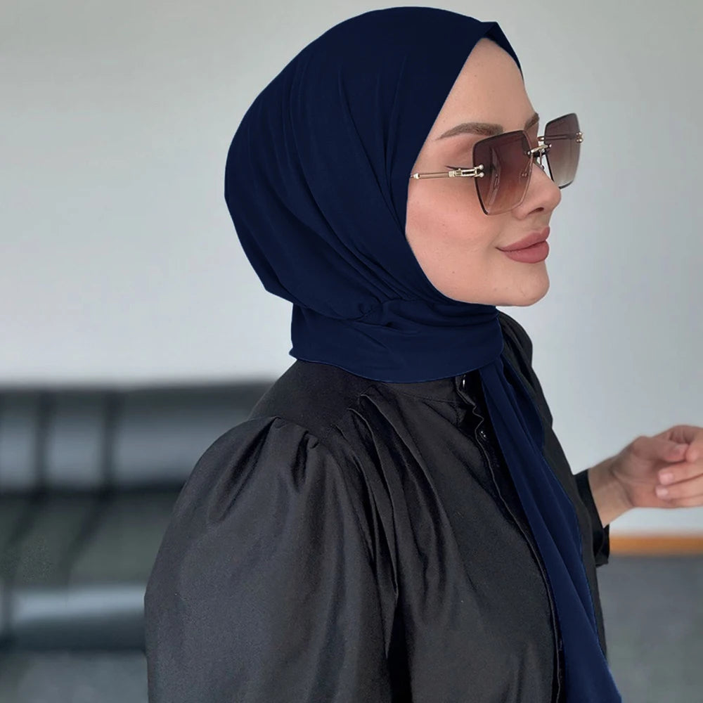 Instant Hijab with Button Ready to Wear Muslim Women Scarf Full Cover Head Wraps Islam Turban Caps Turbante Mujer