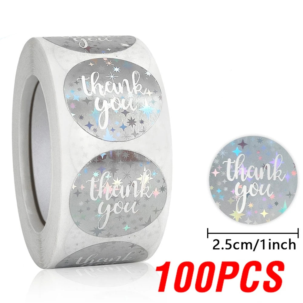 100-500pcs Colorful Thank You Stickers For Envelope Sealing Labels Stationery Supplies Handmade Wedding Gift Decoration Sticker