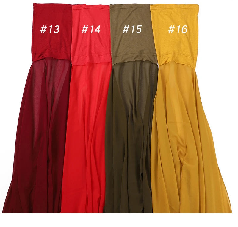 Instant Hijabs With Cap Plain Chiffon Jersey Hijabs For Woman Veil Muslim Islamic Hijab Cap Scarf For Women's Hijabs Headscarf