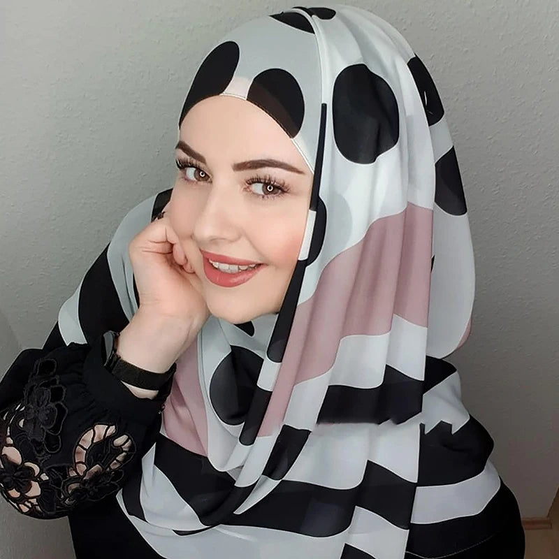 Islamic Fashion Chiffon Hijab Abaya Hijabs For Woman Abayas Jersey Head Wrap Scarf Muslim Dress Women Turbans Instant Turban