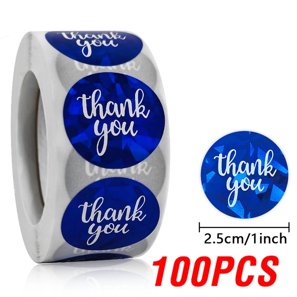 100-500pcs Colorful Thank You Stickers For Envelope Sealing Labels Stationery Supplies Handmade Wedding Gift Decoration Sticker