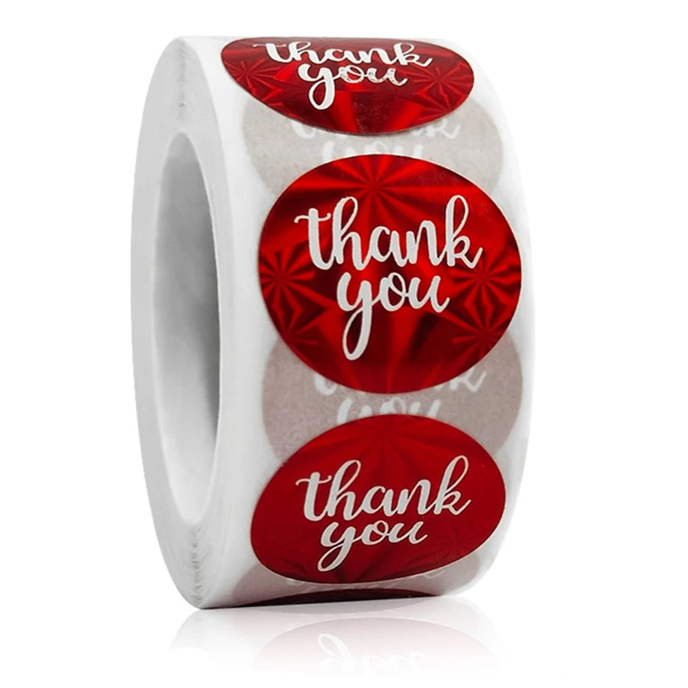100-500pcs Colorful Thank You Stickers For Envelope Sealing Labels Stationery Supplies Handmade Wedding Gift Decoration Sticker