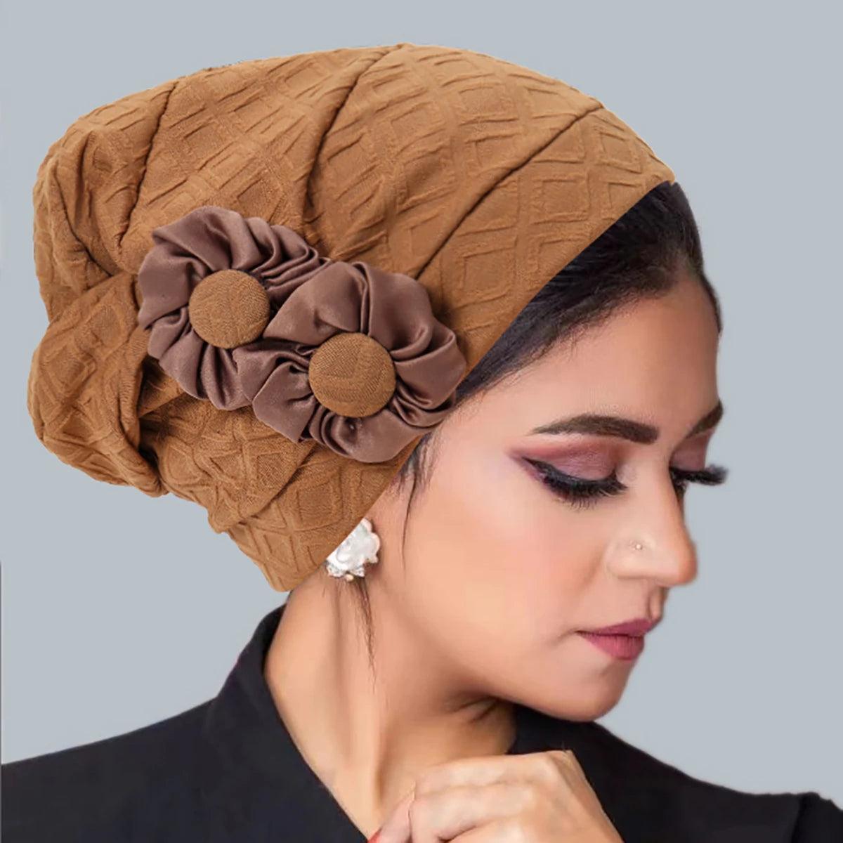 New Muslim Fashion Women's Hijabs Flower Islamic Hijab Chemo Hat Beanies Hiar Loss Cancer Chemo Cap Ladies Bandana Head Cover