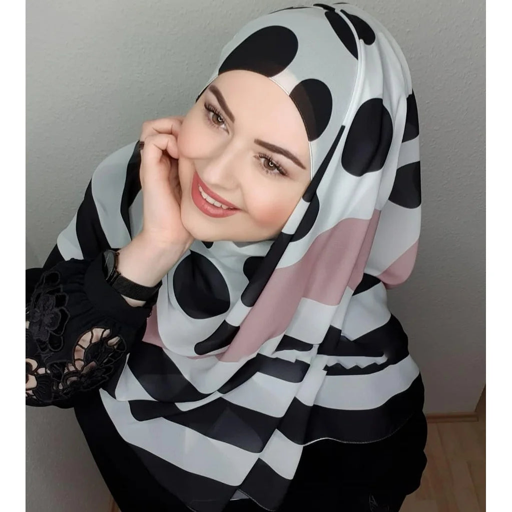 Islamic Fashion Chiffon Hijab Abaya Hijabs For Woman Abayas Jersey Head Wrap Scarf Muslim Dress Women Turbans Instant Turban
