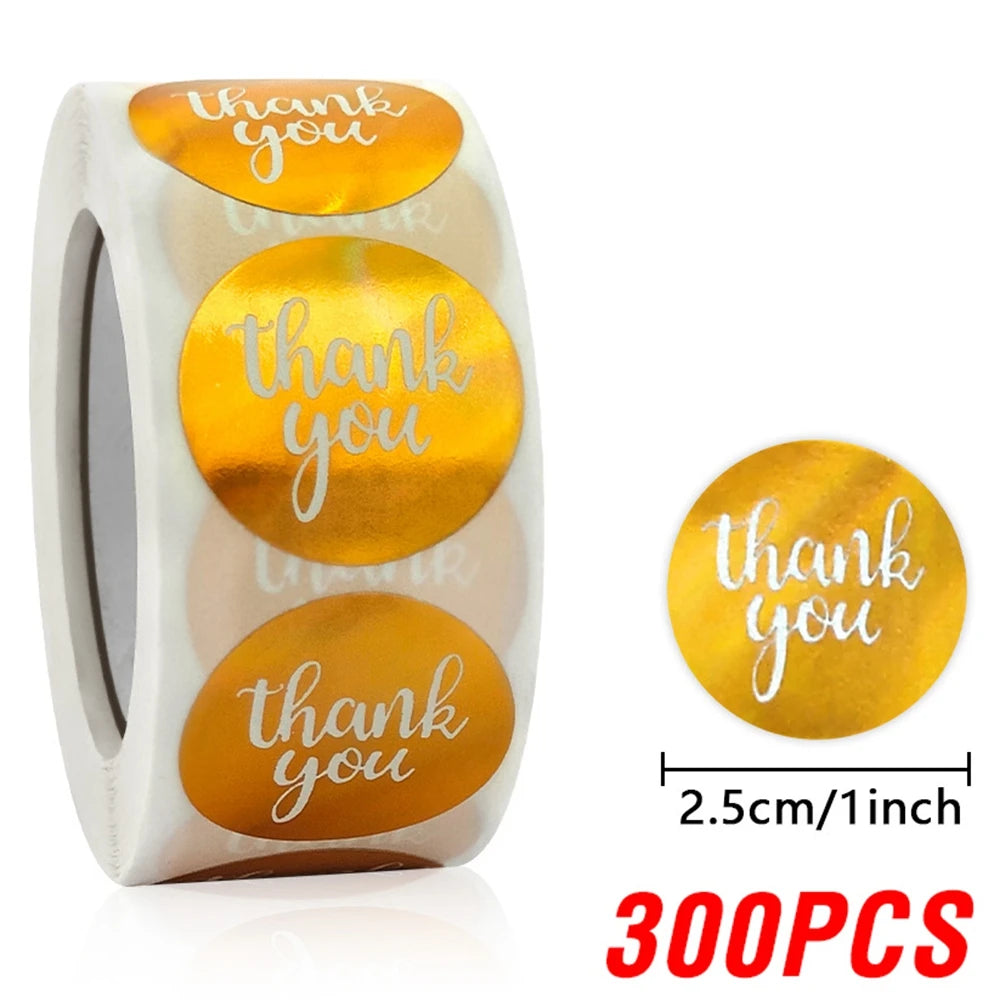 100-500pcs Colorful Thank You Stickers For Envelope Sealing Labels Stationery Supplies Handmade Wedding Gift Decoration Sticker