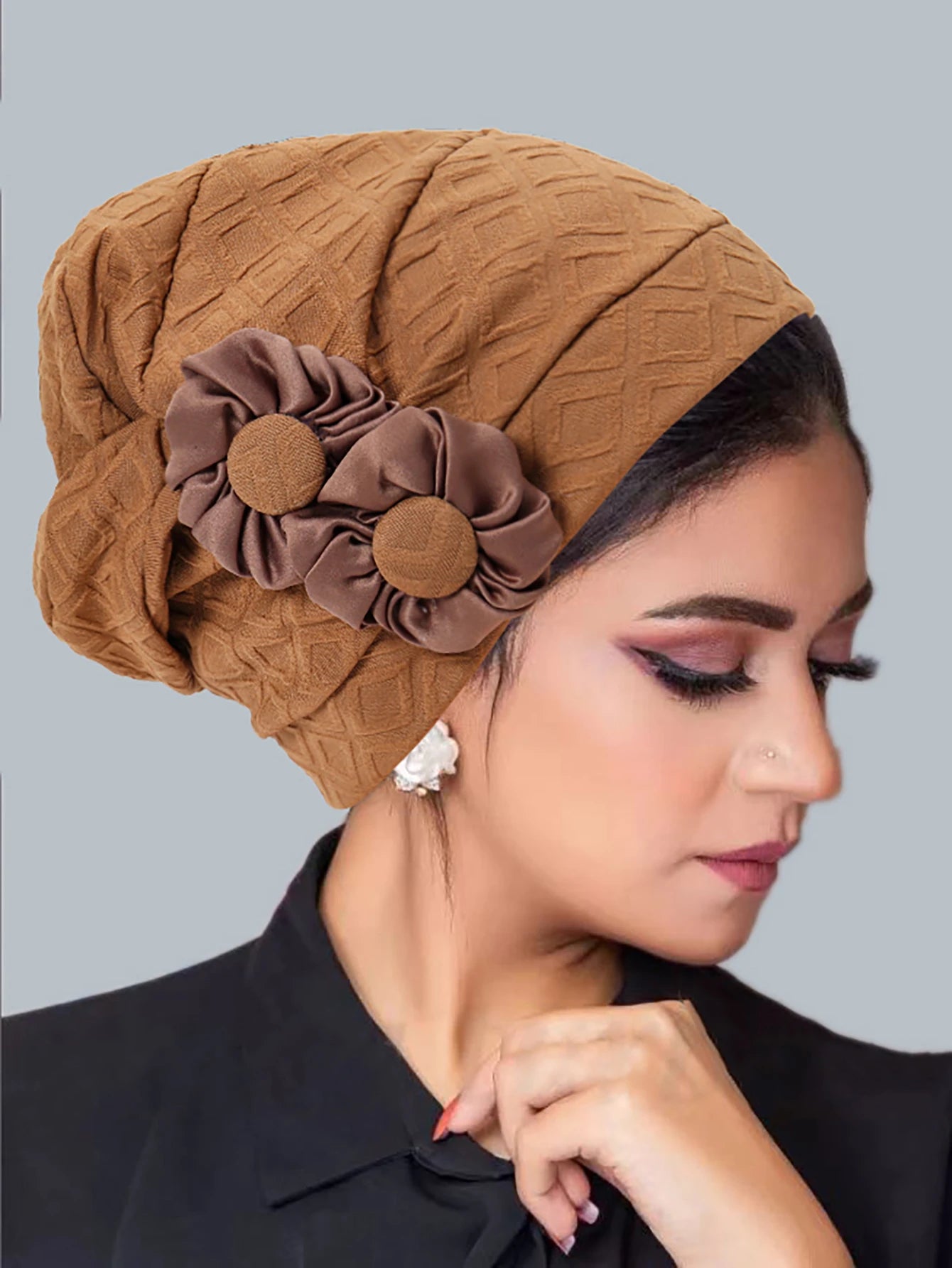 New Muslim Fashion Women's Hijabs Flower Islamic Hijab Chemo Hat Beanies Hiar Loss Cancer Chemo Cap Ladies Bandana Head Cover