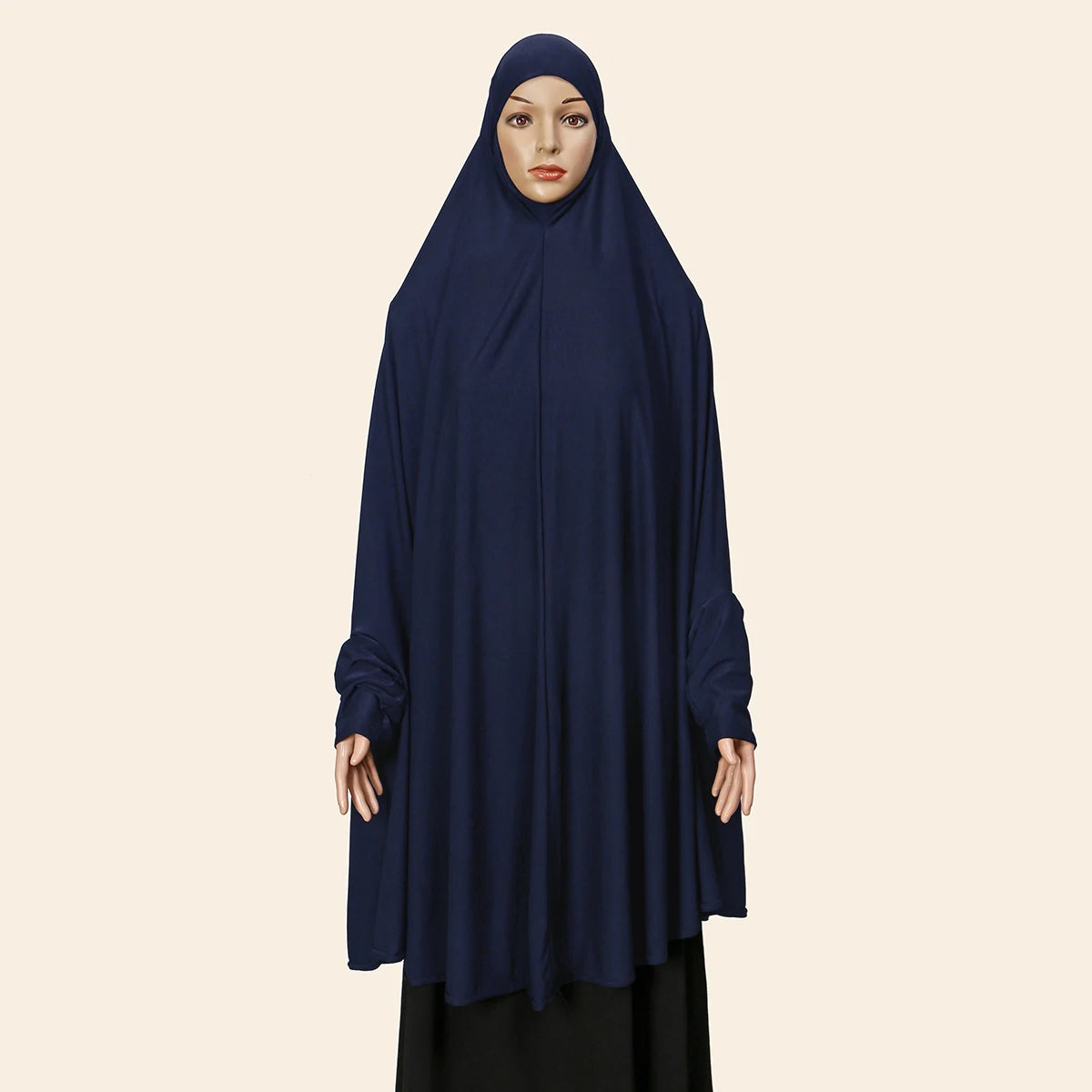 Muslim Abayas with Sleeve Women Hijab Long Shawl Full Cover Solid Color Prayer Clothing Premium Cotton Hemp Plain Hijabs