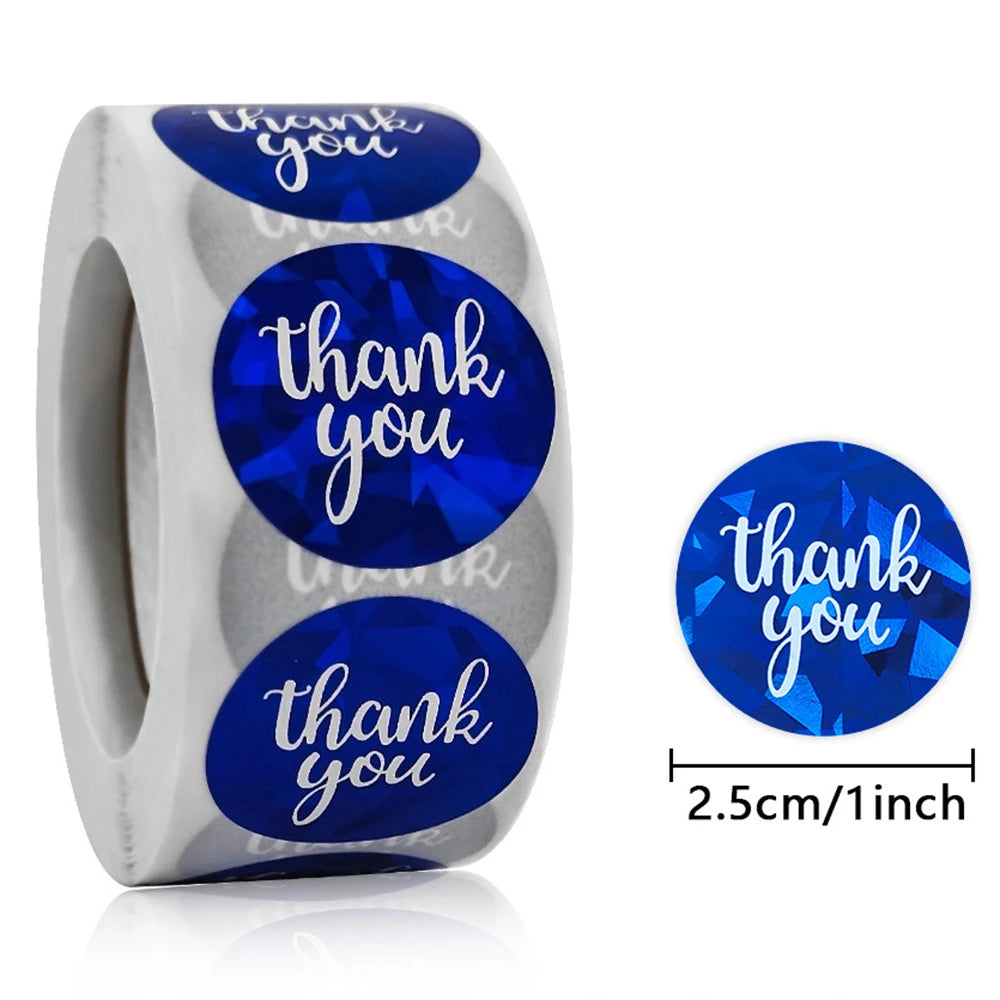 100-500pcs Colorful Thank You Stickers For Envelope Sealing Labels Stationery Supplies Handmade Wedding Gift Decoration Sticker