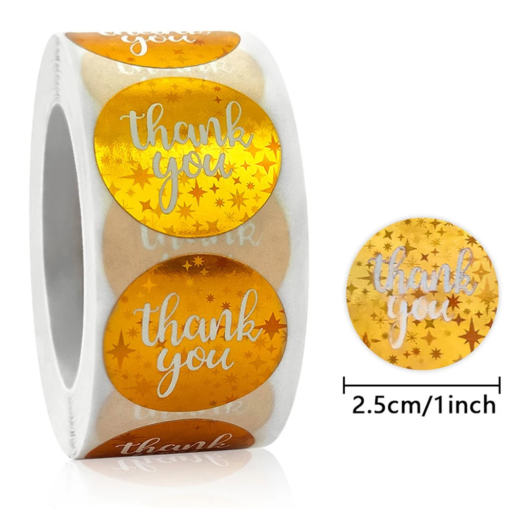 100-500pcs Colorful Thank You Stickers For Envelope Sealing Labels Stationery Supplies Handmade Wedding Gift Decoration Sticker