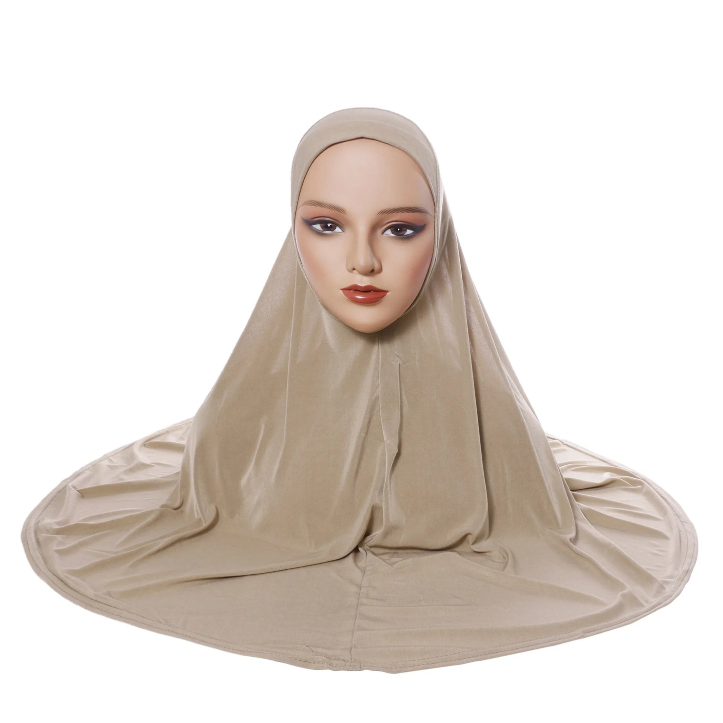 Women's hijab headscarf Arab head cover double layer round edge headscarf bottom cap high elastic scarf