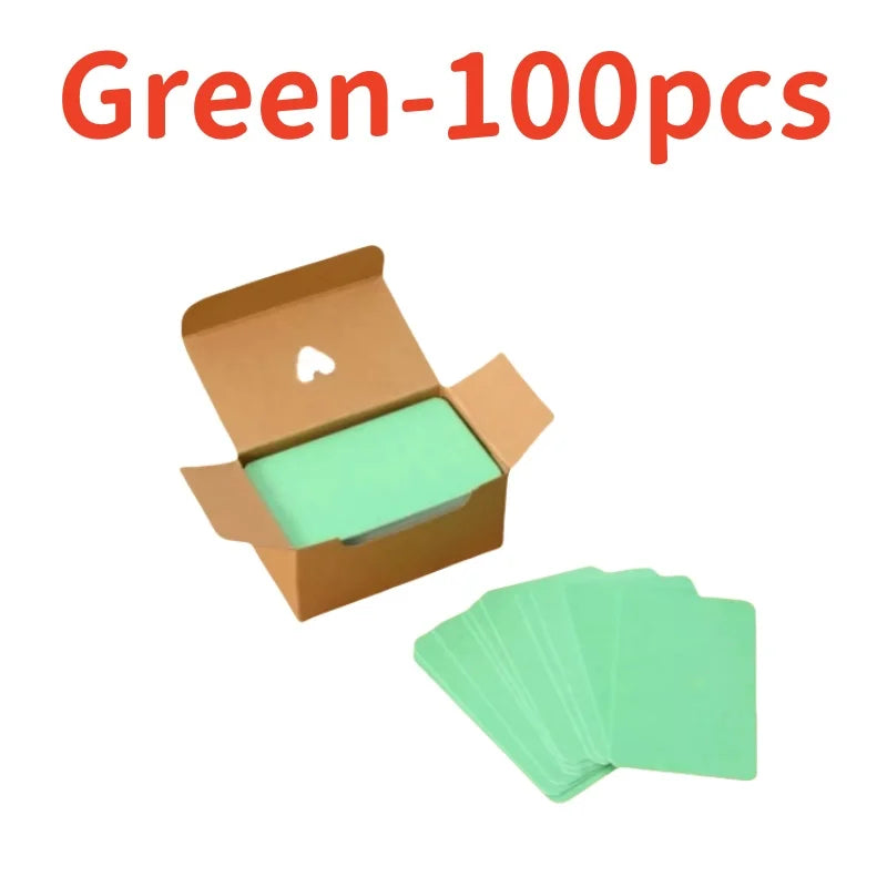 100Pcs 90x54x0.3mm Kraft Paper Card Blank Business Message Note Thank You Writing Label Bookmark Learning