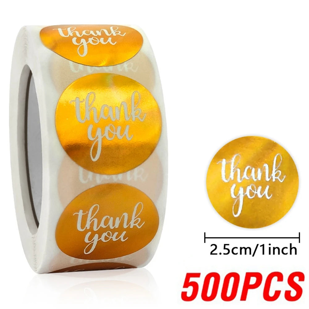 100-500pcs Colorful Thank You Stickers For Envelope Sealing Labels Stationery Supplies Handmade Wedding Gift Decoration Sticker