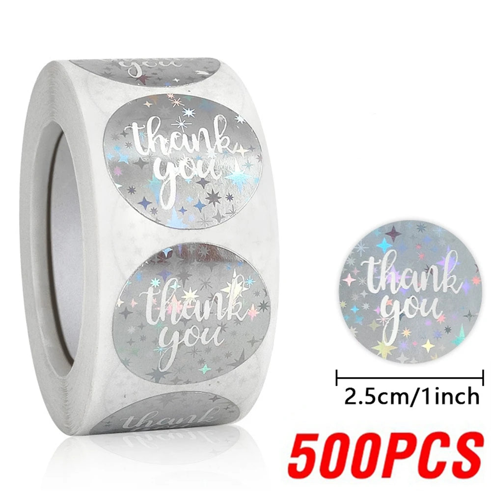 100-500pcs Colorful Thank You Stickers For Envelope Sealing Labels Stationery Supplies Handmade Wedding Gift Decoration Sticker