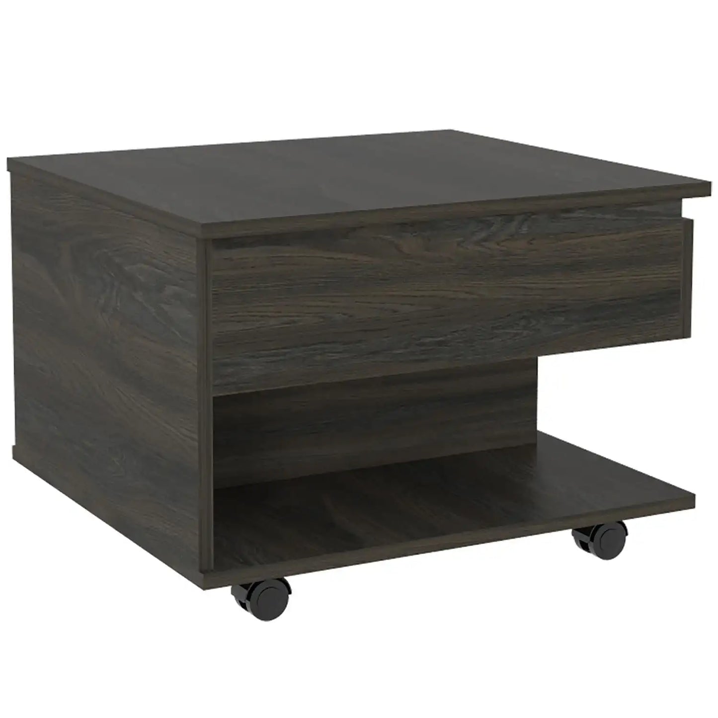 Luanda Lift Top Coffee Table, Casters, One Shelf Espresso