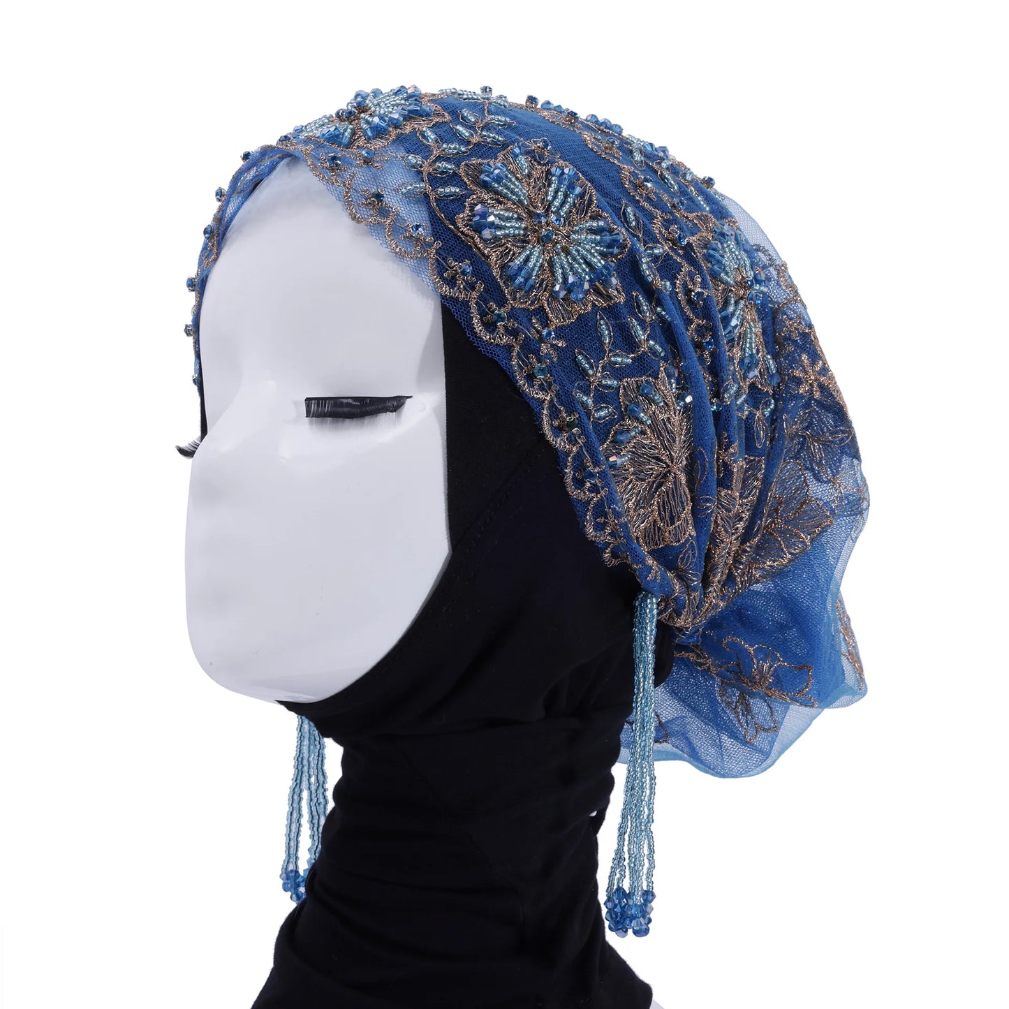 Hijab Muslim Women Shawl Headscarf Tassels Scarf Malaysia Prayer Kufi Islam Saudi Arabia Lace Turban Mesh Beanies Bonnet Mujer