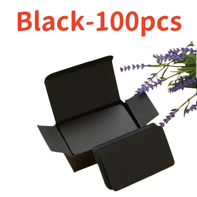 100Pcs 90x54x0.3mm Kraft Paper Card Blank Business Message Note Thank You Writing Label Bookmark Learning