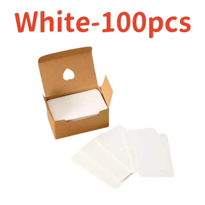 100Pcs 90x54x0.3mm Kraft Paper Card Blank Business Message Note Thank You Writing Label Bookmark Learning