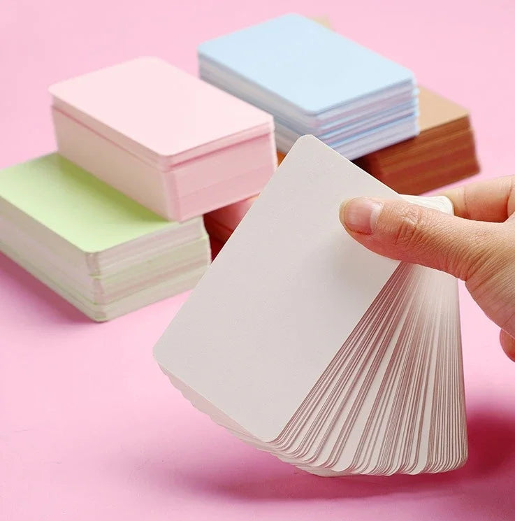 100Pcs 90x54x0.3mm Kraft Paper Card Blank Business Message Note Thank You Writing Label Bookmark Learning