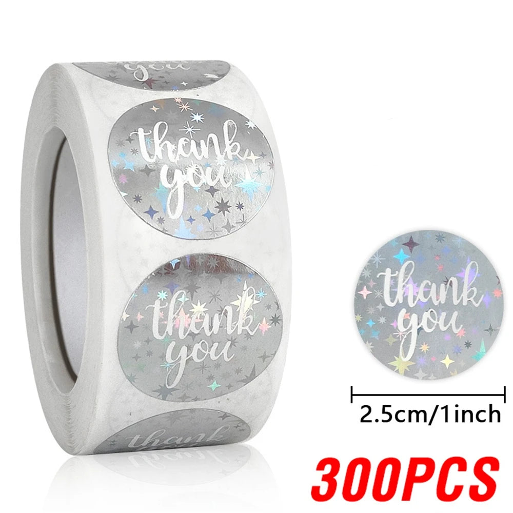 100-500pcs Colorful Thank You Stickers For Envelope Sealing Labels Stationery Supplies Handmade Wedding Gift Decoration Sticker