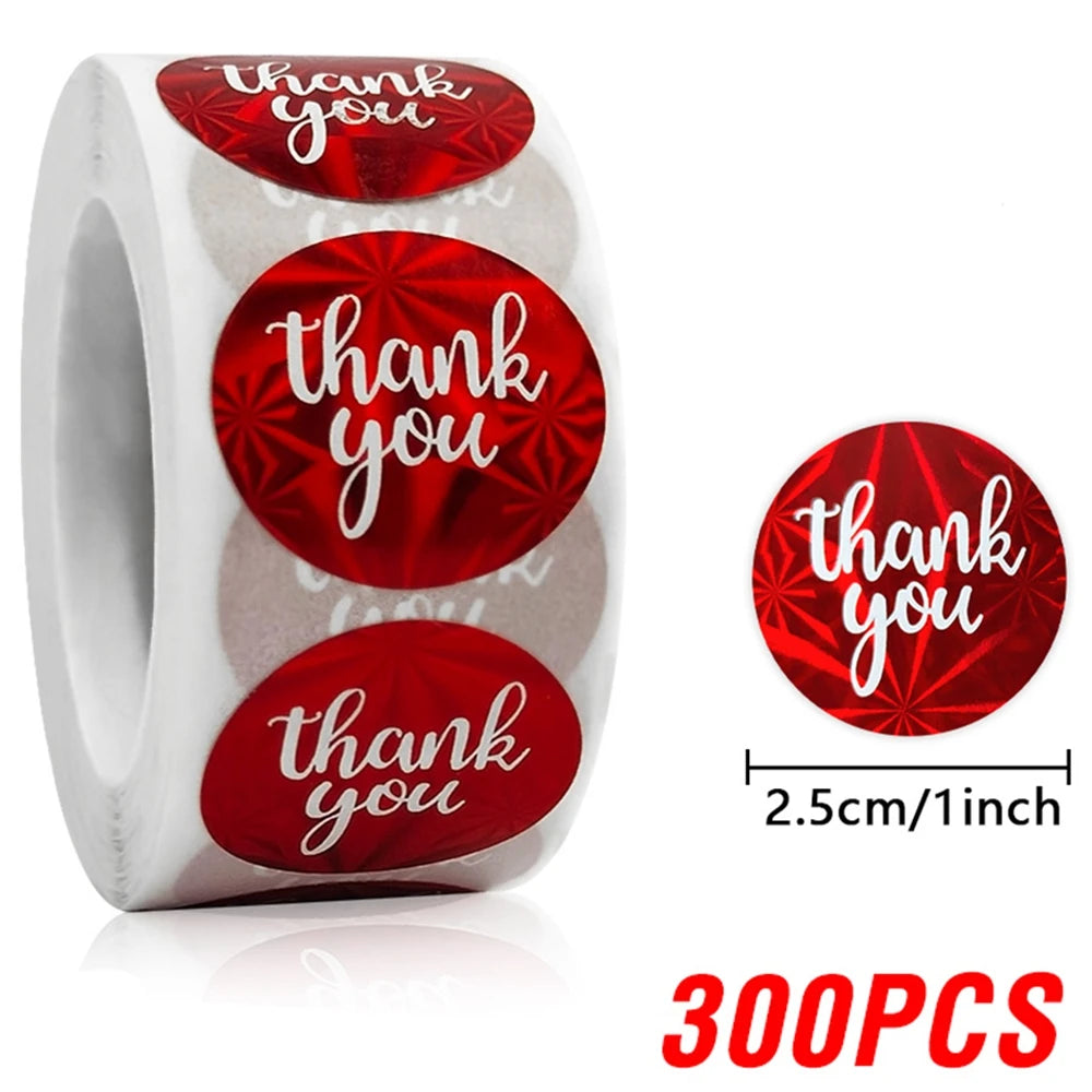 100-500pcs Colorful Thank You Stickers For Envelope Sealing Labels Stationery Supplies Handmade Wedding Gift Decoration Sticker