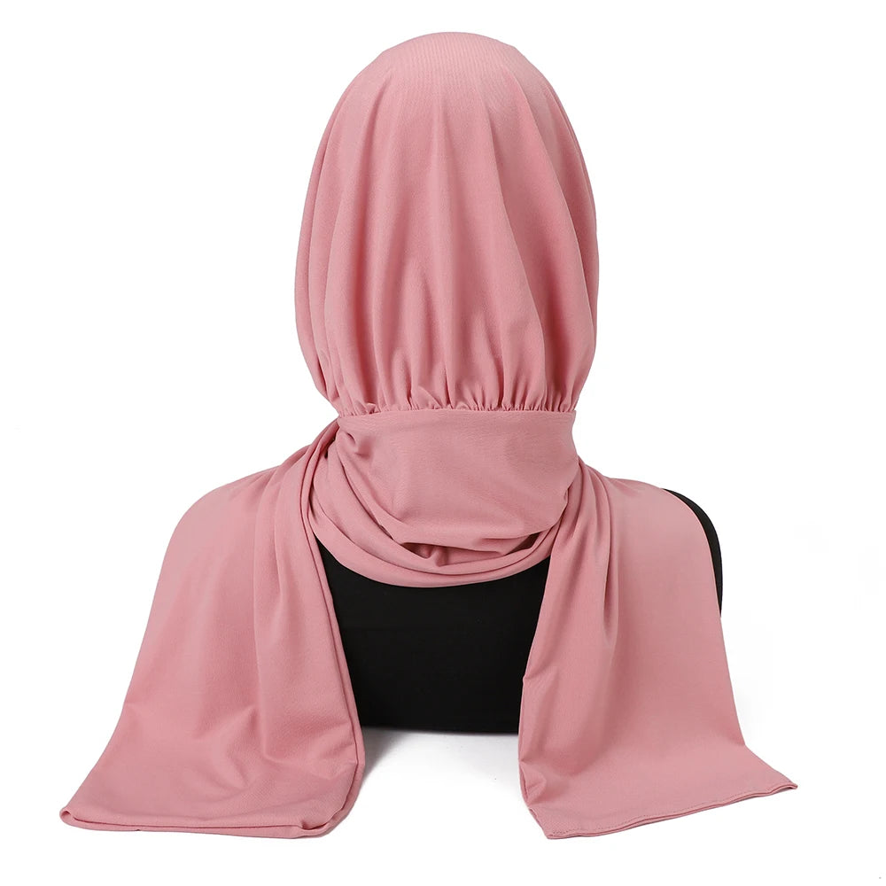 Instant Hijab with Button Ready to Wear Muslim Women Scarf Full Cover Head Wraps Islam Turban Caps Turbante Mujer